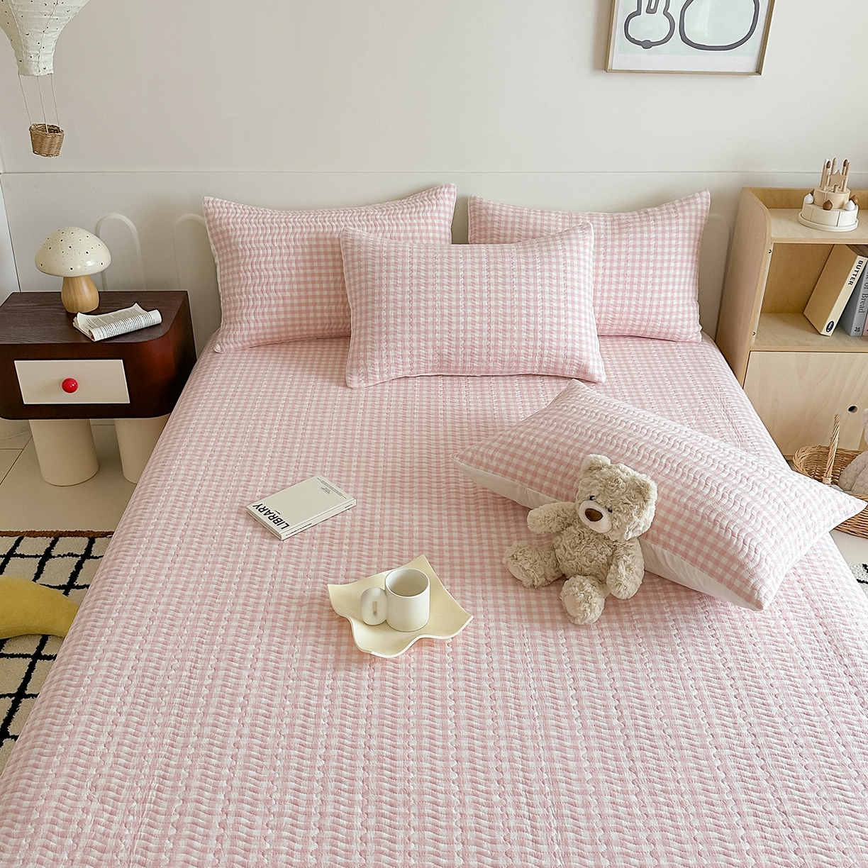 91家纺网 家纺一手货源 找家纺 （总）乐野家居 2025新款A类全棉水洗棉夹棉床盖三件套