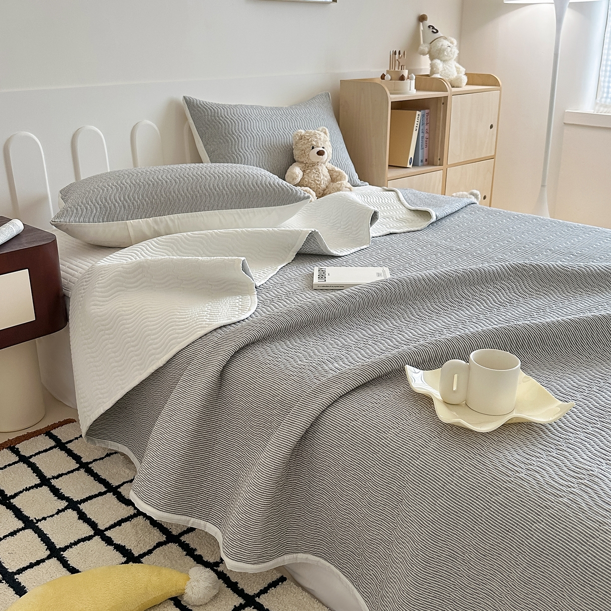 91家纺网 家纺一手货源 找家纺 （总）乐野家居 2025新款A类全棉水洗棉夹棉床盖三件套