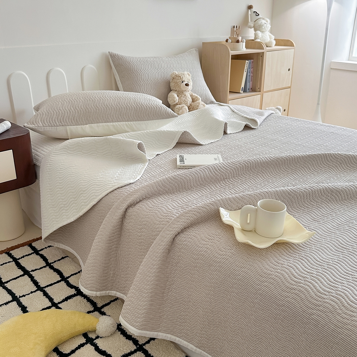 91家纺网 家纺一手货源 找家纺 （总）乐野家居 2025新款A类全棉水洗棉夹棉床盖三件套