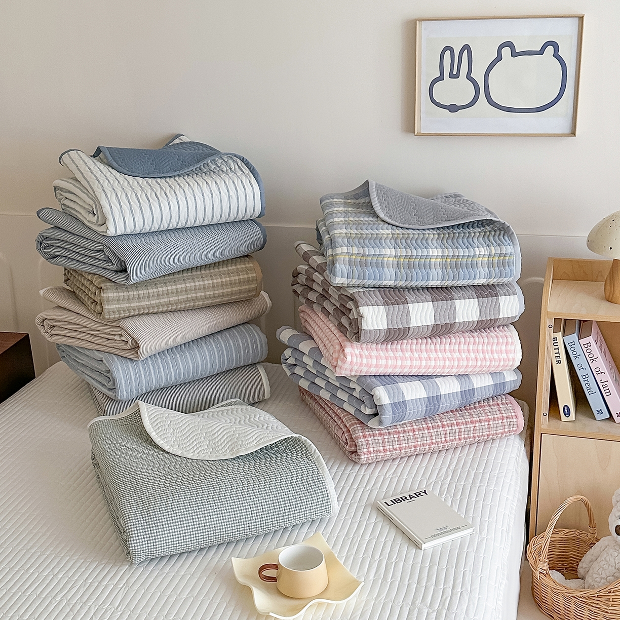 91家纺网 家纺一手货源 找家纺 （总）乐野家居 2025新款A类全棉水洗棉夹棉床盖三件套