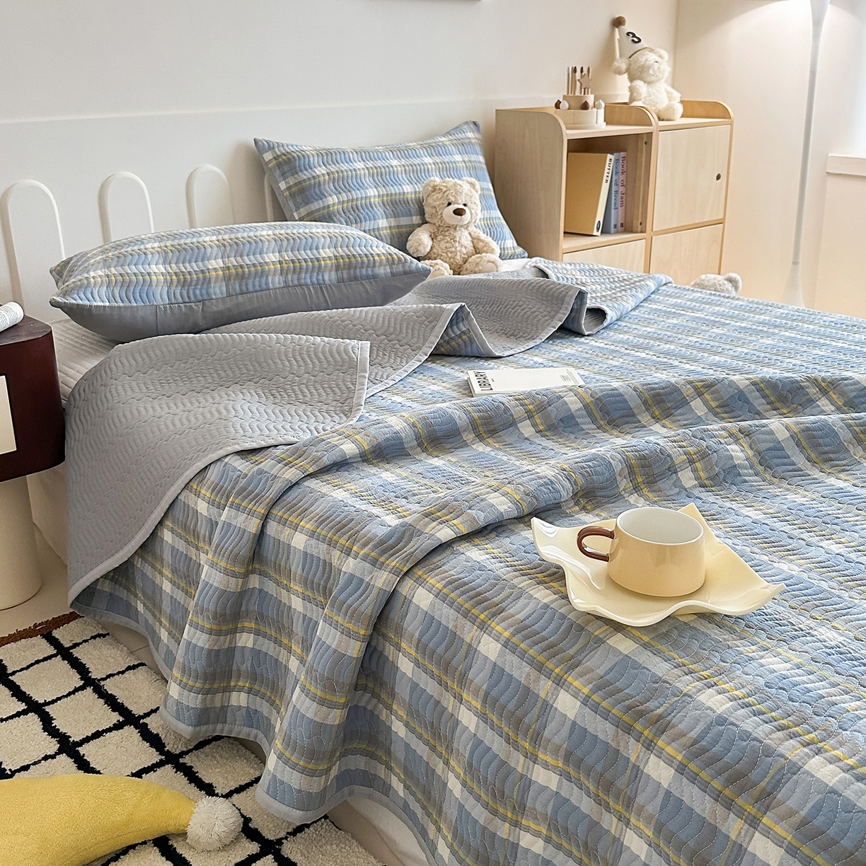 91家纺网 家纺一手货源 找家纺 （总）乐野家居 2025新款A类全棉水洗棉夹棉床盖三件套