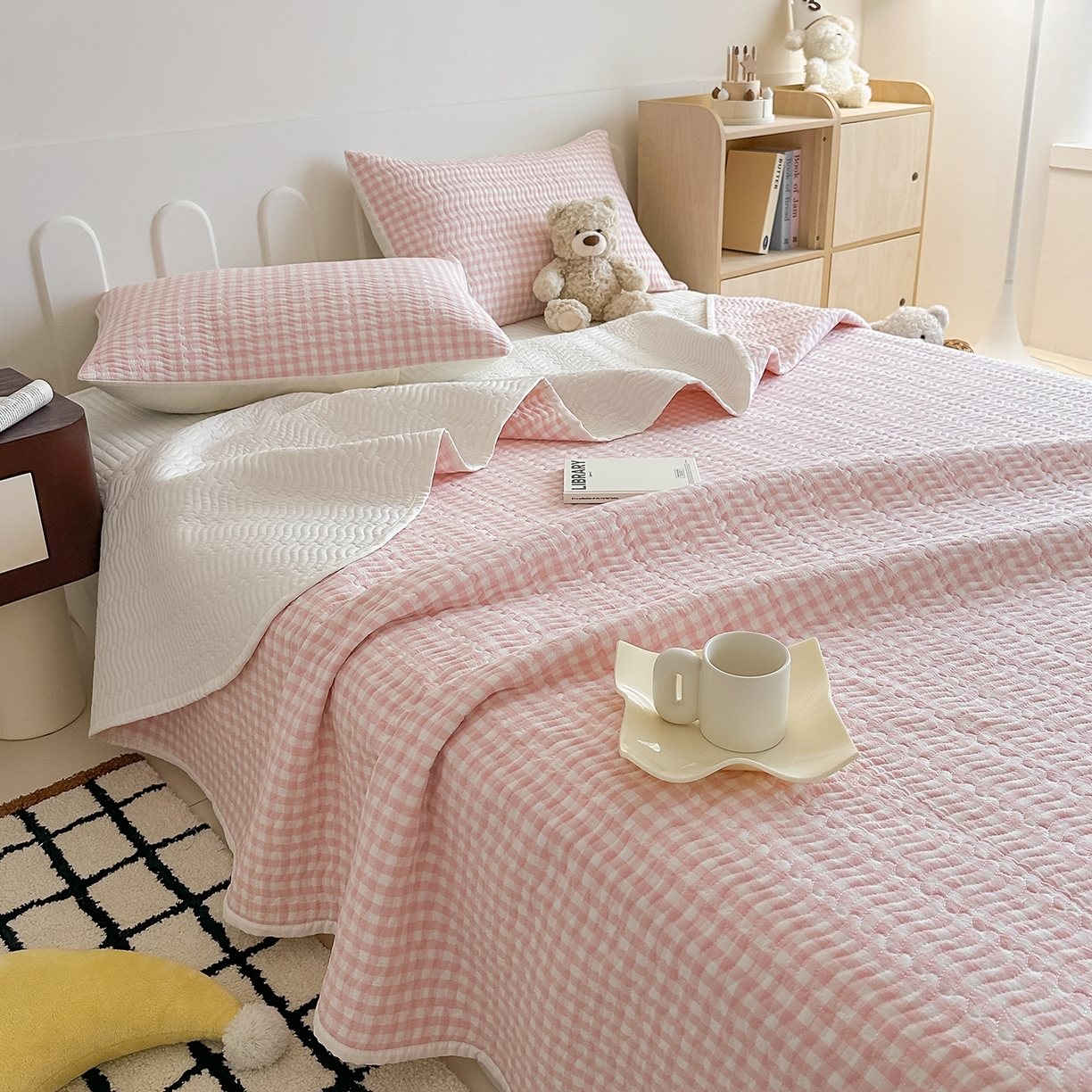 91家纺网 家纺一手货源 找家纺 （总）乐野家居 2025新款A类全棉水洗棉夹棉床盖三件套