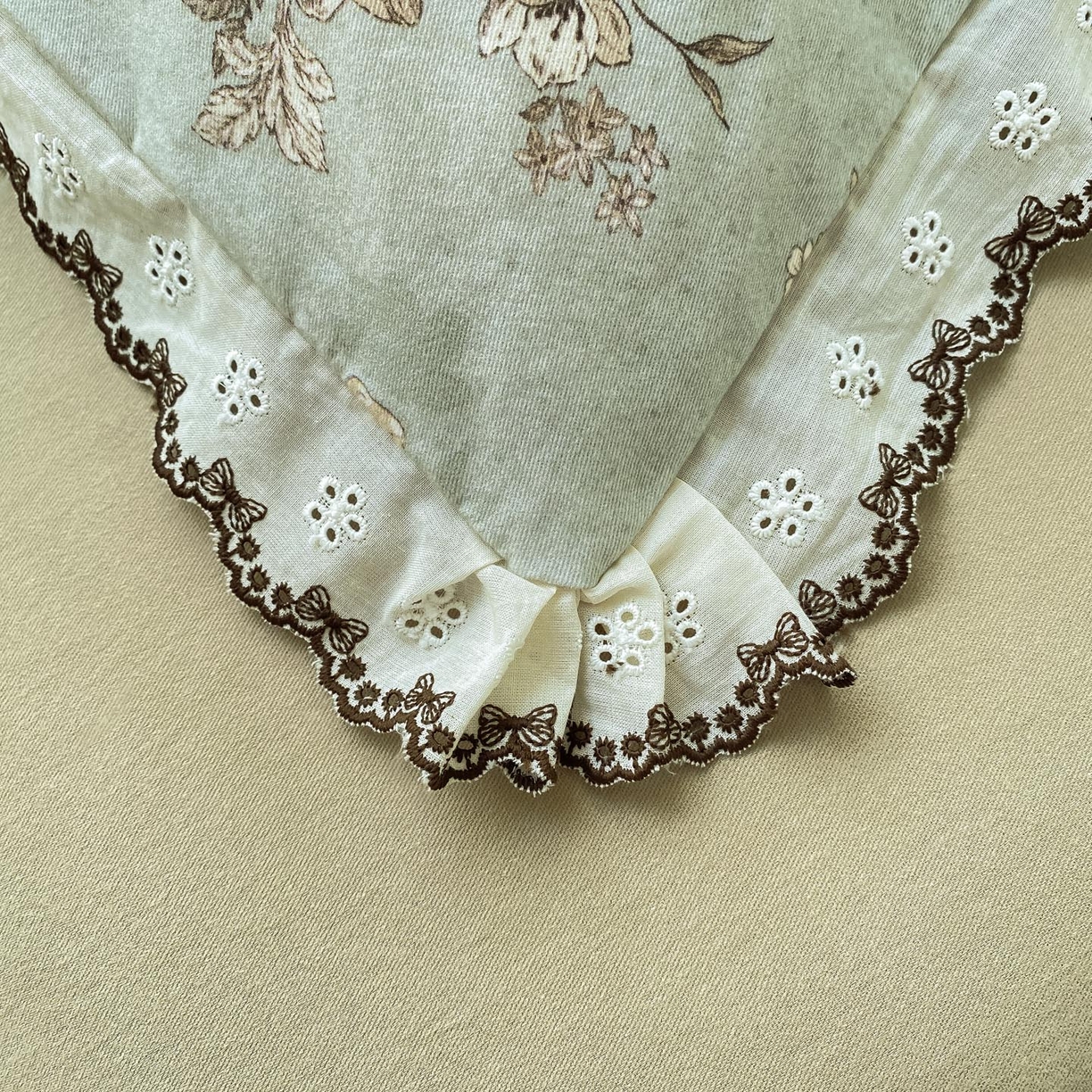 91家纺网 家纺一手货源 找家纺 宜家坊 2025新款全棉加厚赫本风花边磨毛四件套 雷亚-绿