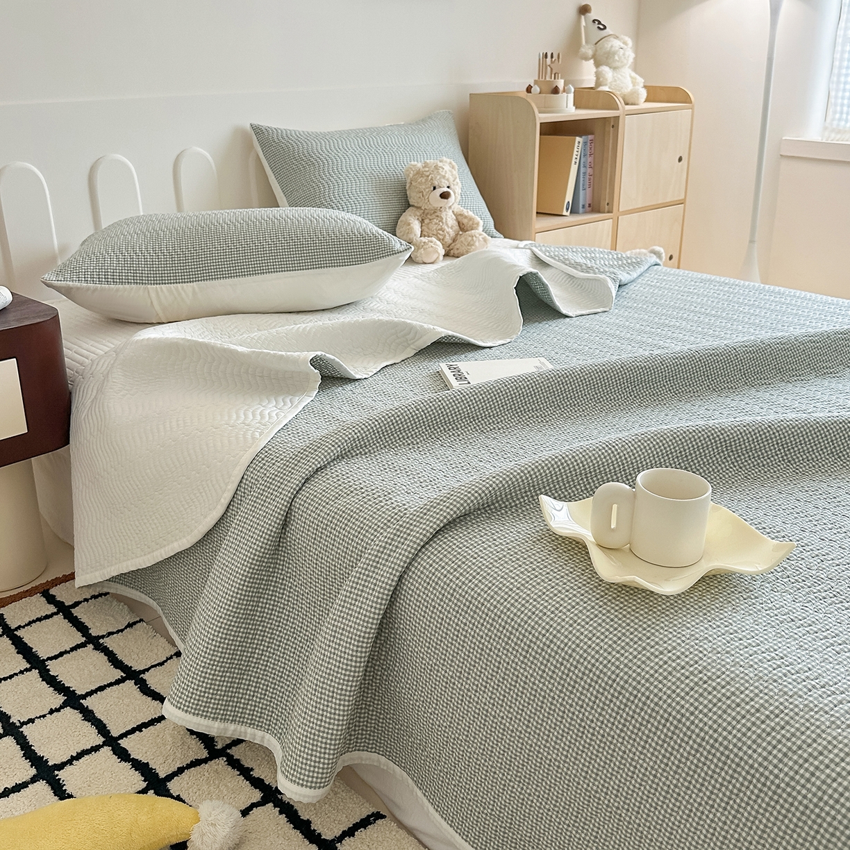 91家纺网 家纺一手货源 找家纺 （总）乐野家居 2025新款A类全棉水洗棉夹棉床盖三件套