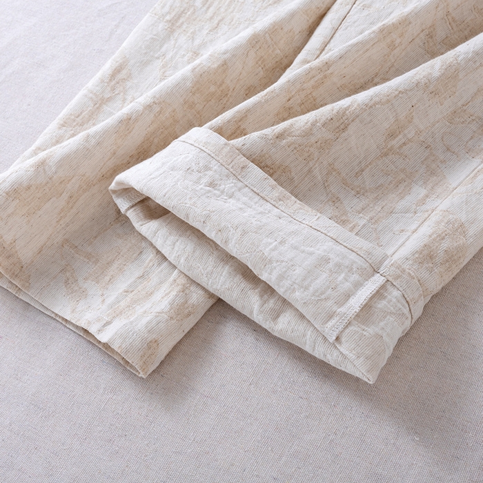 91家纺网 家纺一手货源 找家纺 （总）【只代发】2025新款无印风简约纯色棉麻睡衣情侣款春秋夏季薄款男女士家居服套装可外穿长袖