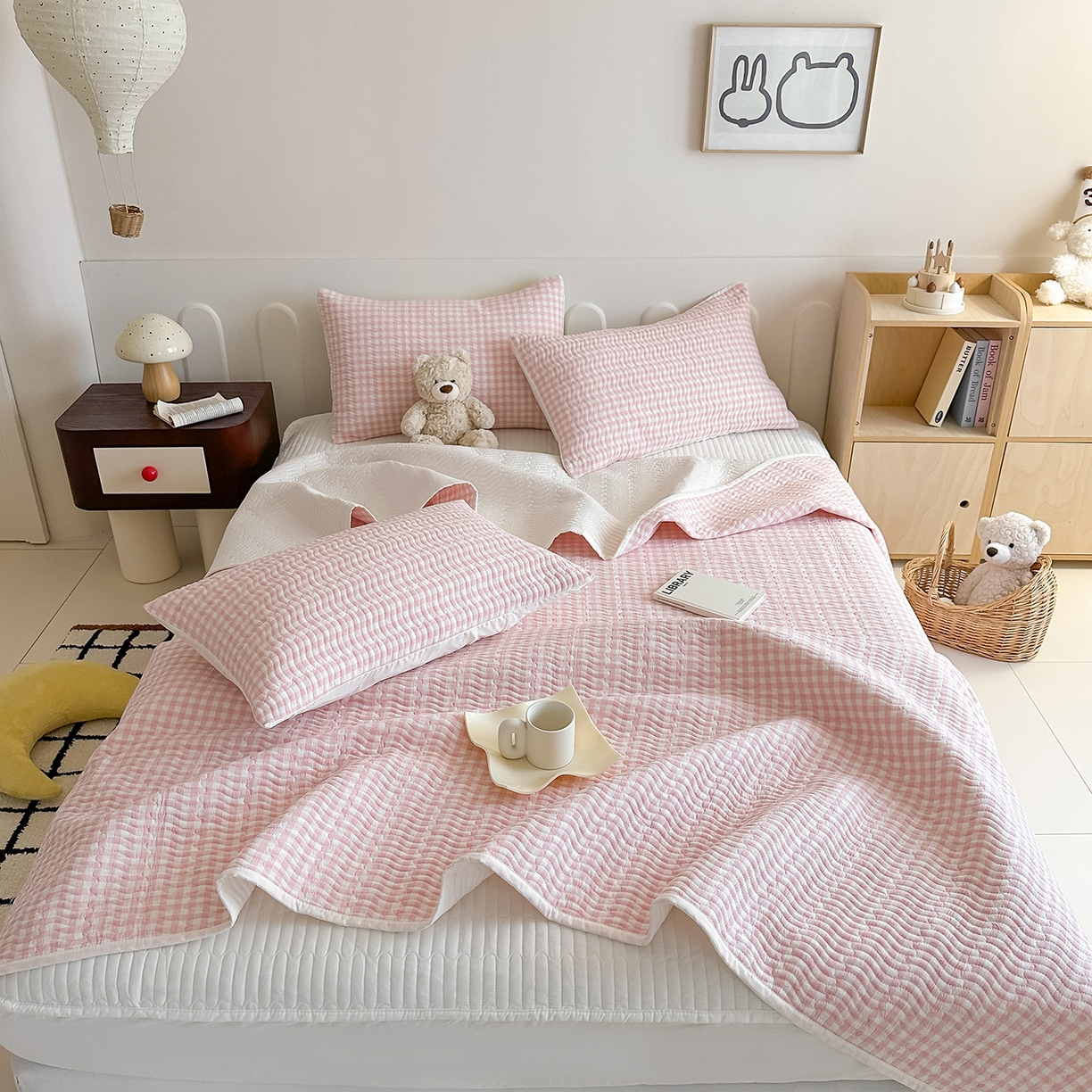 91家纺网 家纺一手货源 找家纺 （总）乐野家居 2025新款A类全棉水洗棉夹棉床盖三件套