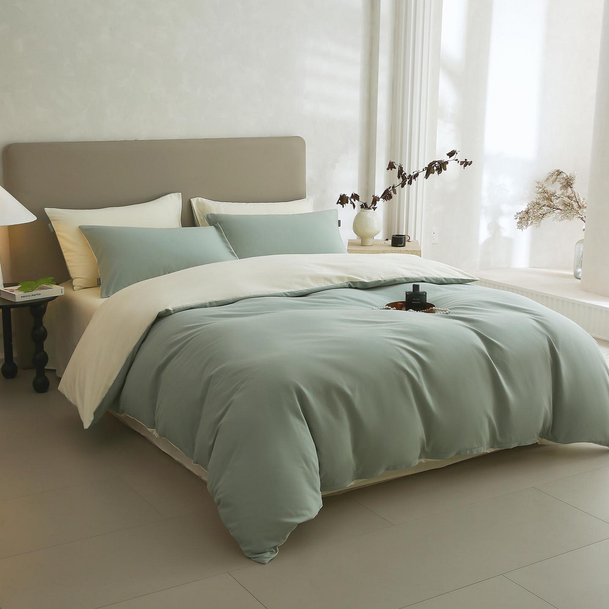 91家纺网 家纺一手货源 找家纺 （总）宜家坊 2025新款A类60支长绒棉纯色磨毛四件套