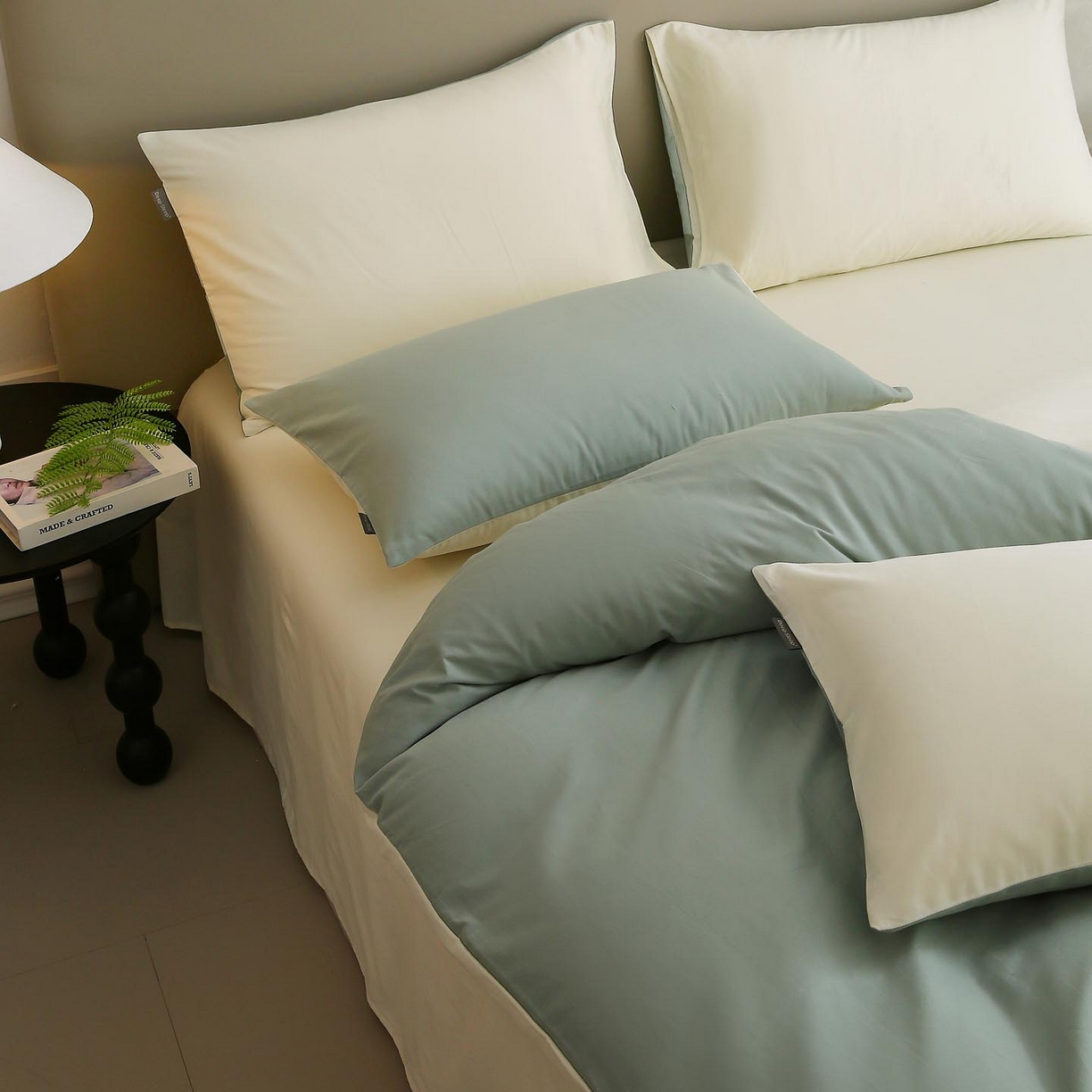 91家纺网 家纺一手货源 找家纺 （总）宜家坊 2025新款A类60支长绒棉纯色磨毛四件套