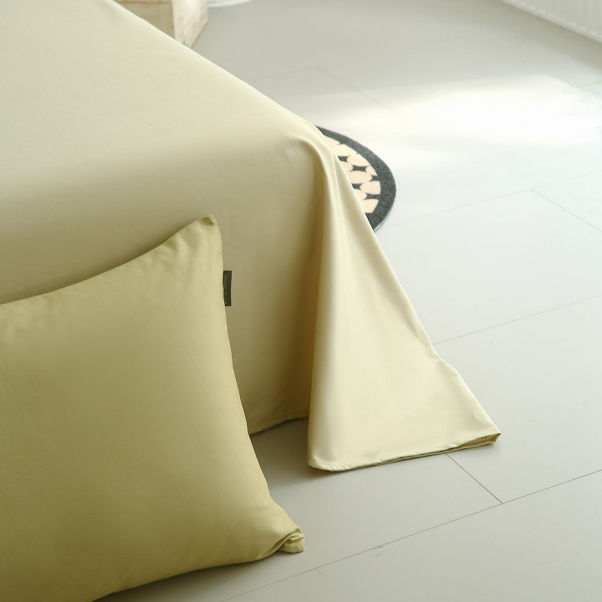 91家纺网 家纺一手货源 找家纺 宜家坊 2025新款A类60支长绒棉纯色磨毛四件套 抹茶海盐