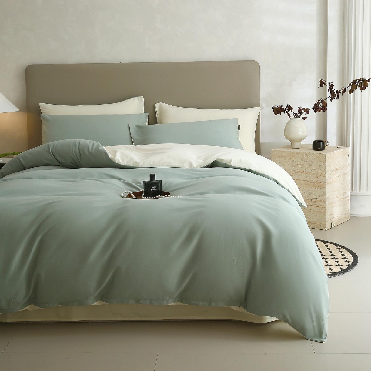 91家纺网 家纺一手货源 找家纺 （总）宜家坊 2025新款A类60支长绒棉纯色磨毛四件套