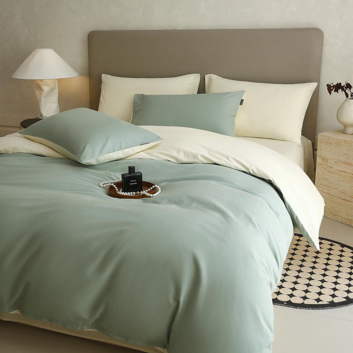 91家纺网 家纺一手货源 找家纺 （总）宜家坊 2025新款A类60支长绒棉纯色磨毛四件套