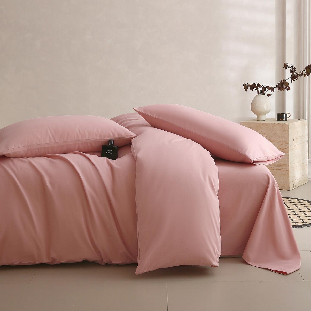 91家纺网 家纺一手货源 找家纺 （总）宜家坊 2025新款A类60支长绒棉纯色磨毛四件套