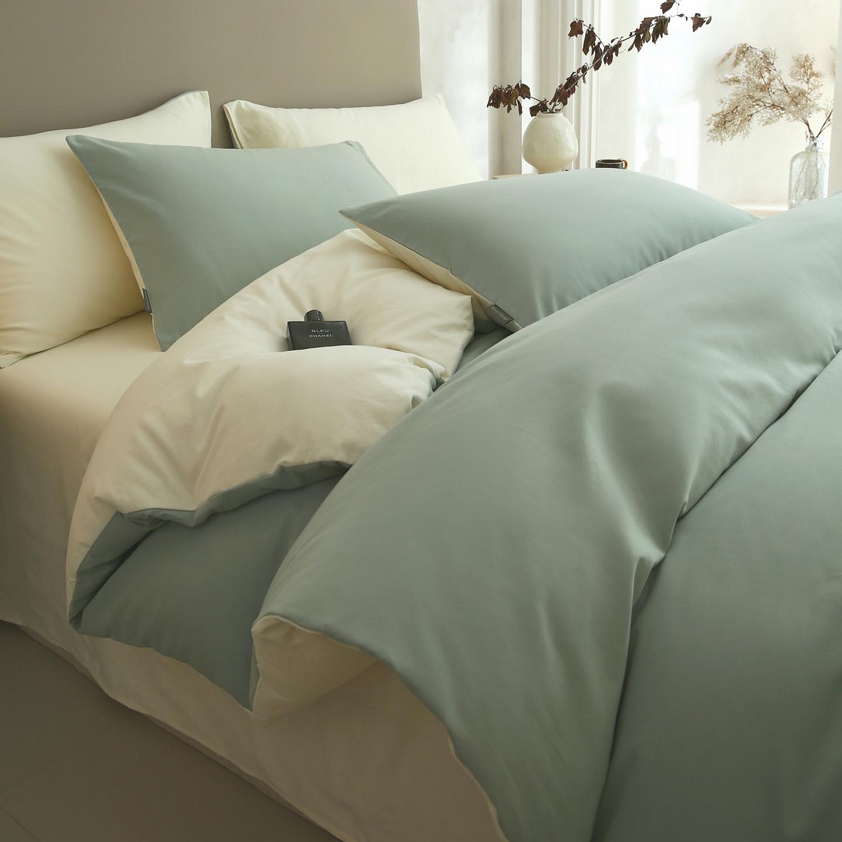 91家纺网 家纺一手货源 找家纺 （总）宜家坊 2025新款A类60支长绒棉纯色磨毛四件套