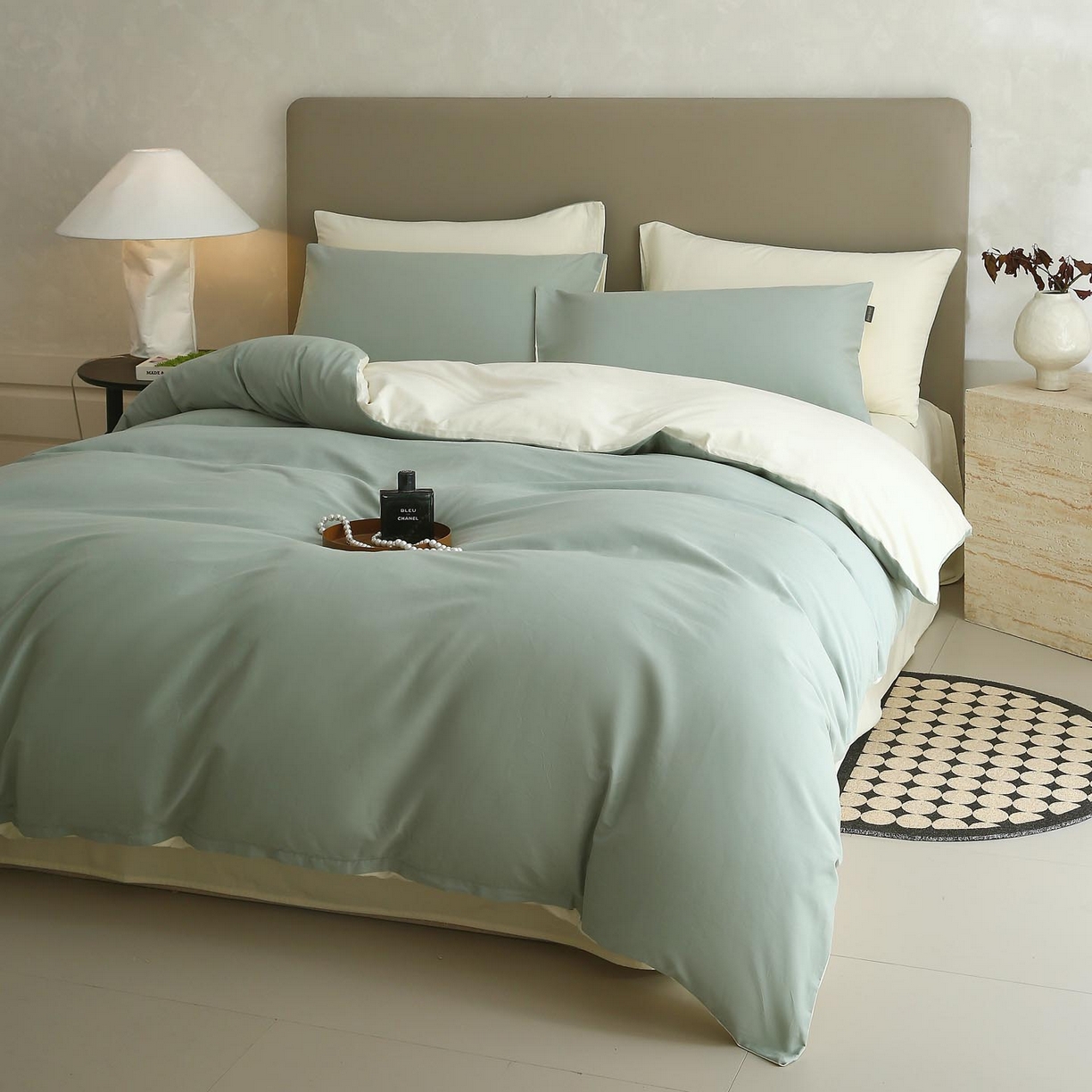 91家纺网 家纺一手货源 找家纺 （总）宜家坊 2025新款A类60支长绒棉纯色磨毛四件套