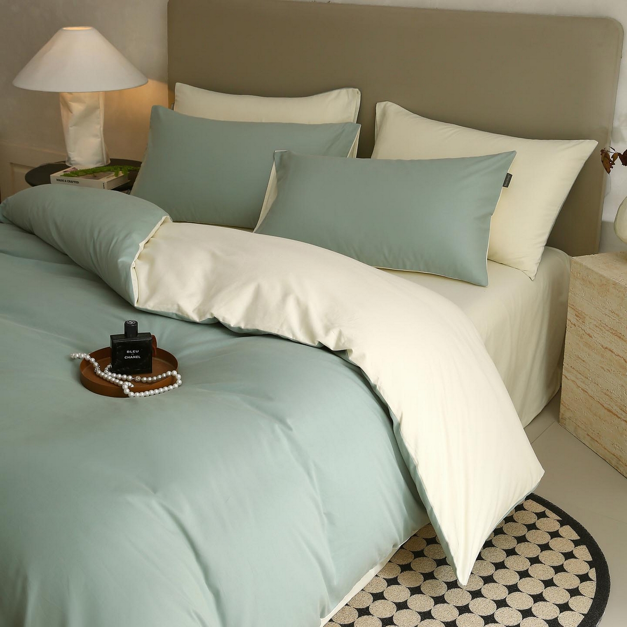 91家纺网 家纺一手货源 找家纺 （总）宜家坊 2025新款A类60支长绒棉纯色磨毛四件套