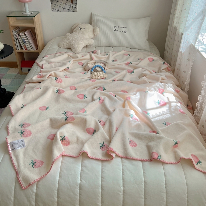 91家纺网 家纺一手货源 找家纺 （总）萝莉家纺 2025新款四季多功能双面宝宝绒暖肤毯米粒绒毛毯