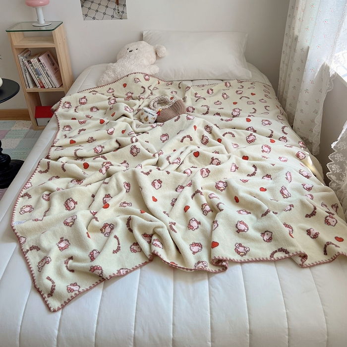 91家纺网 家纺一手货源 找家纺 （总）萝莉家纺 2025新款四季多功能双面宝宝绒暖肤毯米粒绒毛毯