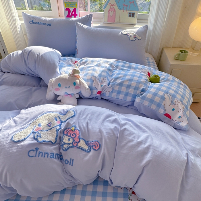 艾特你 2025新款三丽鸥水洗云朵棉毛巾绣四件套-三丽鸥 木马狗