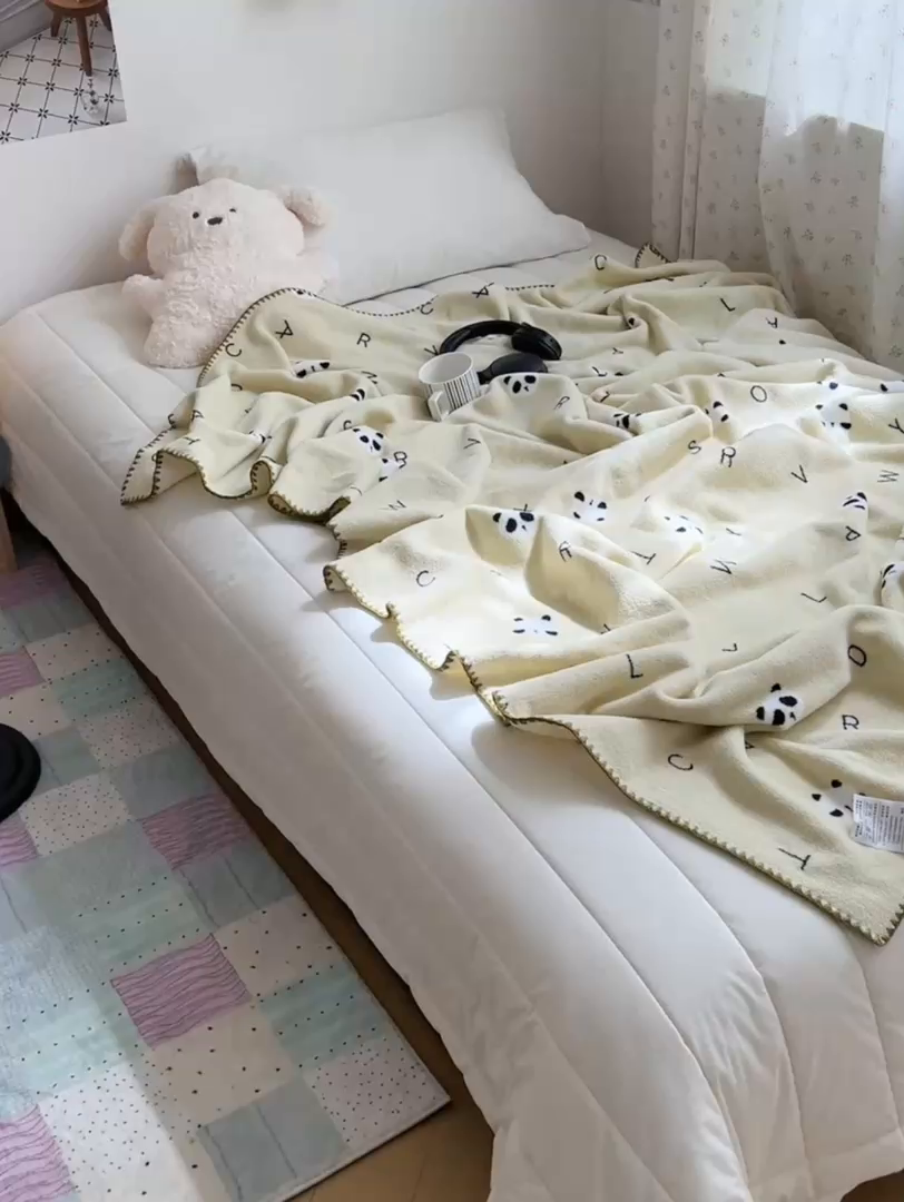 91家纺网 家纺一手货源 找家纺 （总）萝莉家纺 2025新款四季多功能双面宝宝绒暖肤毯米粒绒毛毯