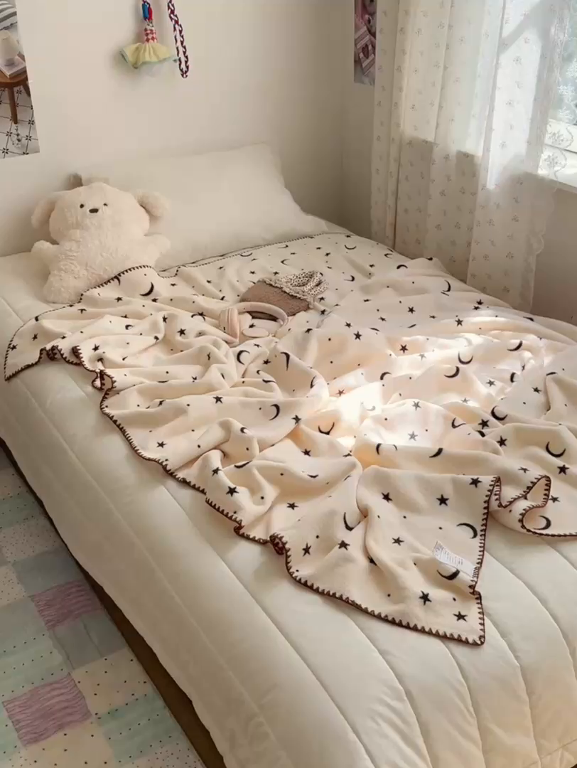 91家纺网 家纺一手货源 找家纺 （总）萝莉家纺 2025新款四季多功能双面宝宝绒暖肤毯米粒绒毛毯