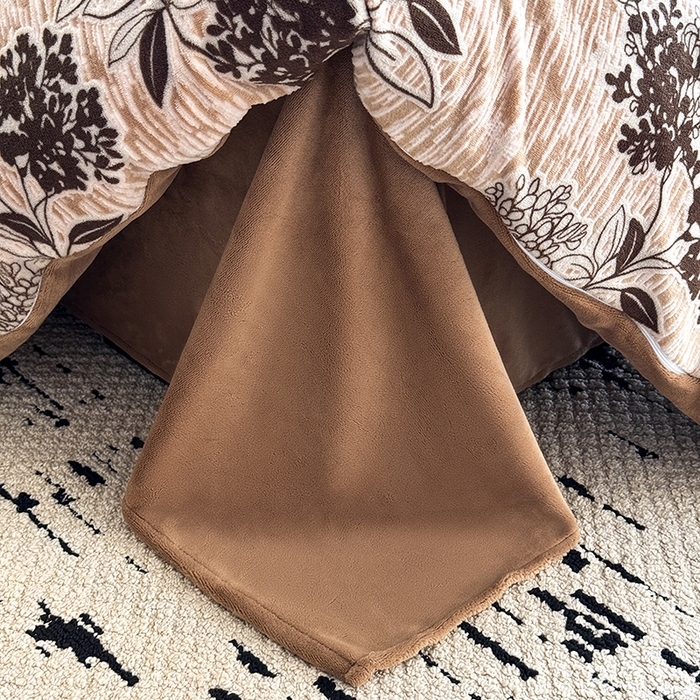 91家纺网 家纺一手货源 找家纺 卡罗兰 2025新款雕花烂花牛奶绒套件-缠花枝系列 缠花枝-绣球