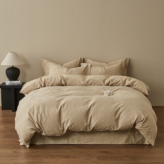 顾家家居 2025新款全棉厚织提花四件套 月岛--暖玉