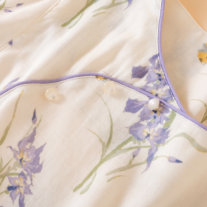 91家纺网 家纺一手货源 找家纺 （总）【只代发】2025新款新中式竹棉睡衣女春夏薄款竹纤维九分袖家居服套装夏季国风可外穿