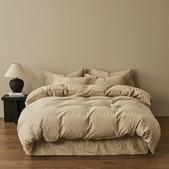 顾家家居 2025新款全棉厚织提花四件套 竹与--暖玉