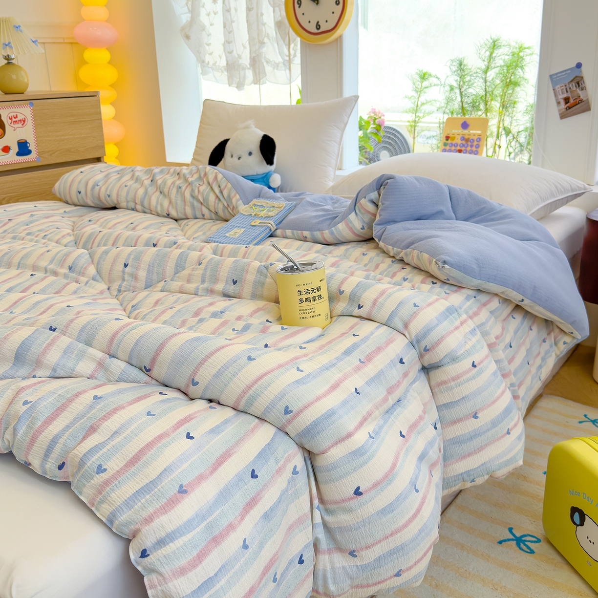 91家纺网 家纺一手货源 找家纺 （总）弗苓家纺 2025新款A类云感有氧双层纱冬被被子被芯