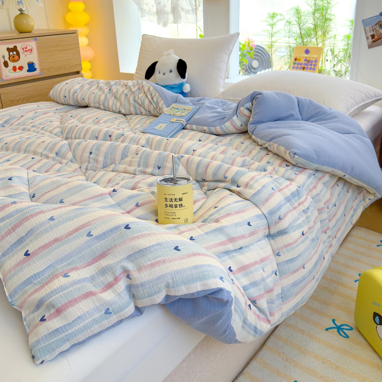 91家纺网 家纺一手货源 找家纺 （总）弗苓家纺 2025新款A类云感有氧双层纱冬被被子被芯