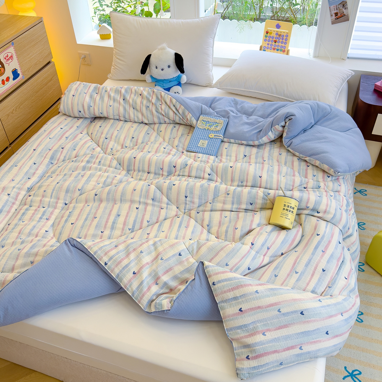 91家纺网 家纺一手货源 找家纺 （总）弗苓家纺 2025新款A类云感有氧双层纱冬被被子被芯