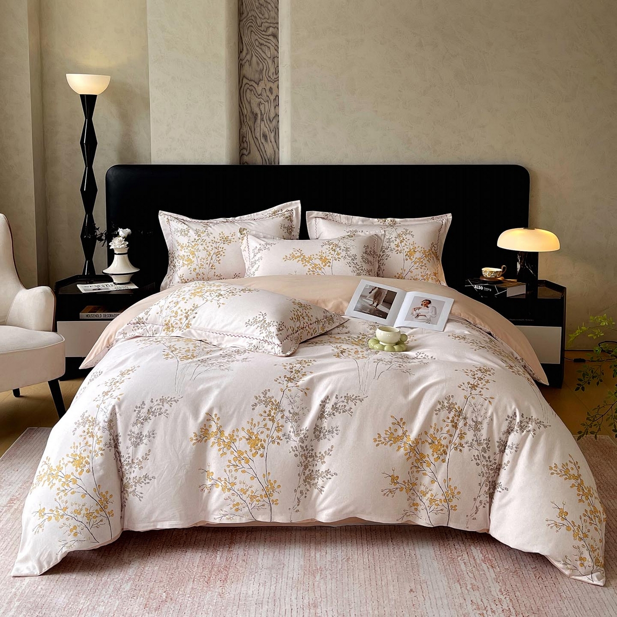 91家纺网 家纺一手货源 找家纺 宜家坊 2025新款升级疆大白全棉加厚生态磨毛四件套 境禾-玉