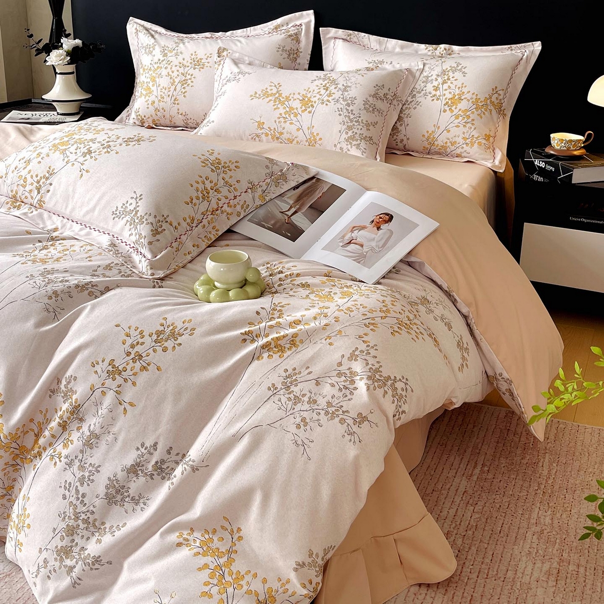 91家纺网 家纺一手货源 找家纺 宜家坊 2025新款升级疆大白全棉加厚生态磨毛四件套 境禾-玉