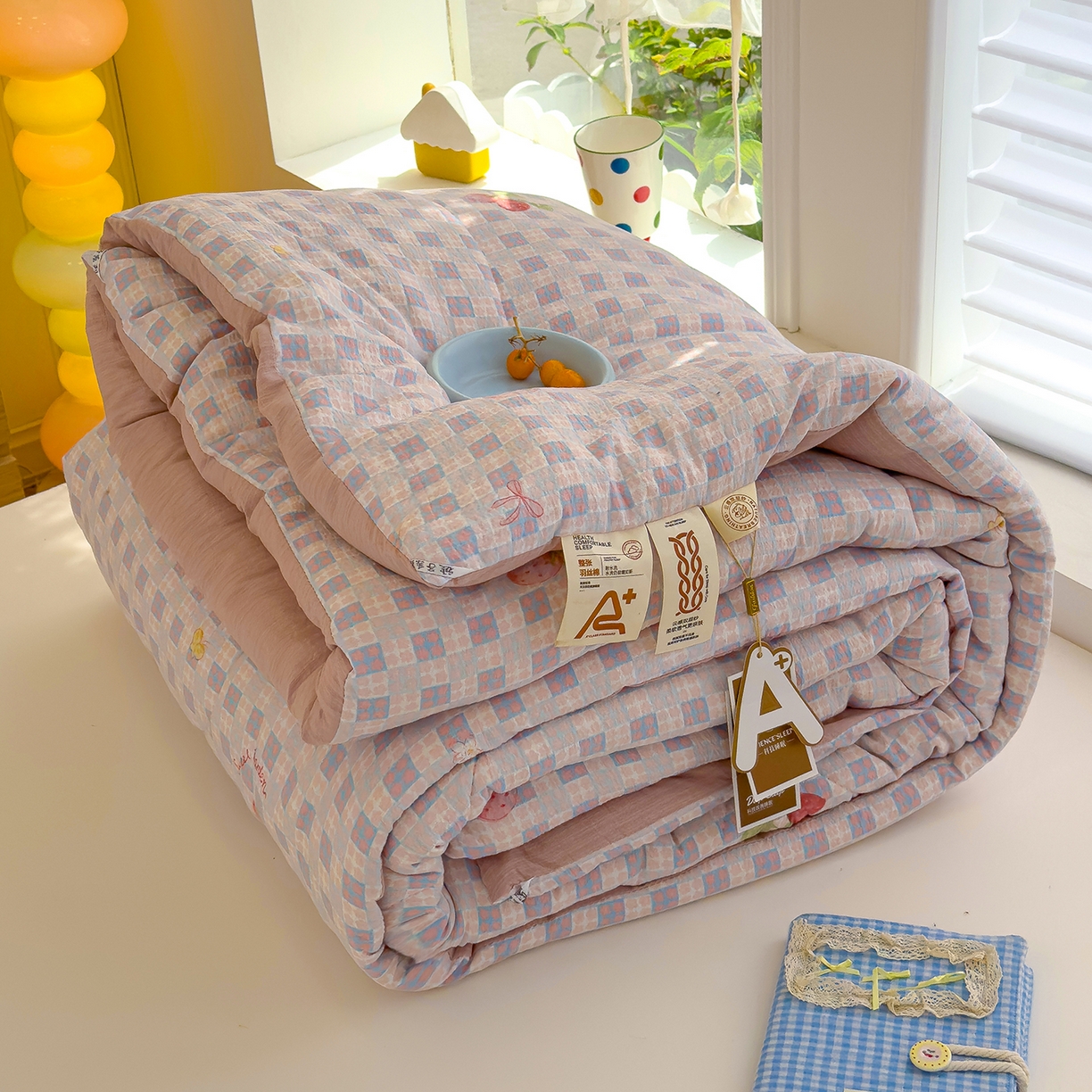 91家纺网 家纺一手货源 找家纺 （总）弗苓家纺 2025新款A类云感有氧双层纱冬被被子被芯