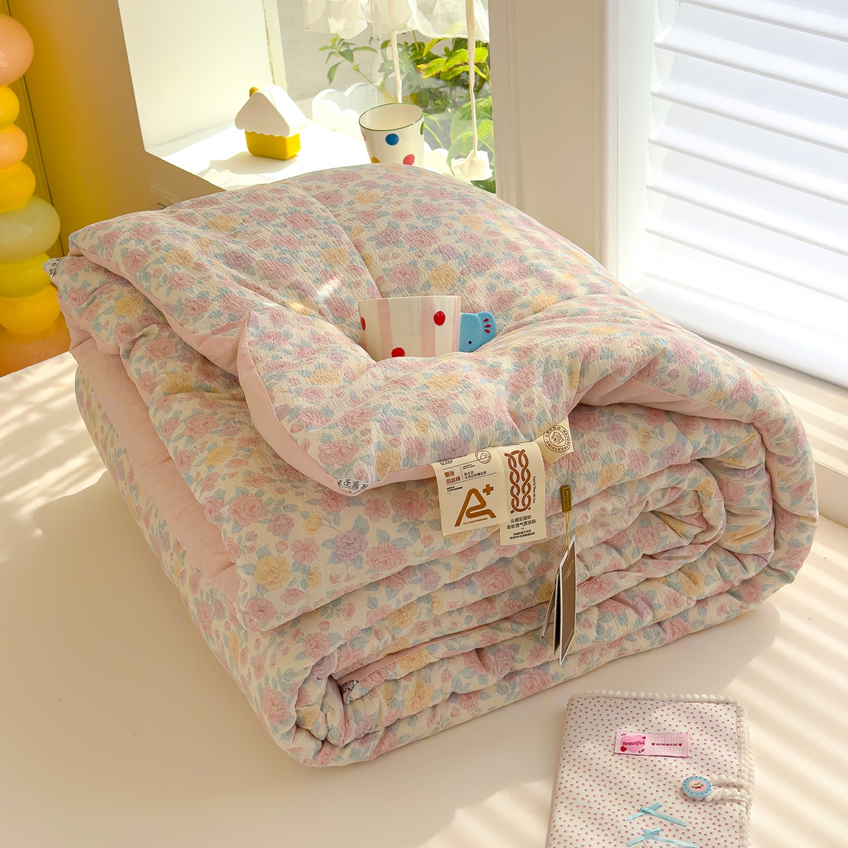 91家纺网 家纺一手货源 找家纺 （总）弗苓家纺 2025新款A类云感有氧双层纱冬被被子被芯