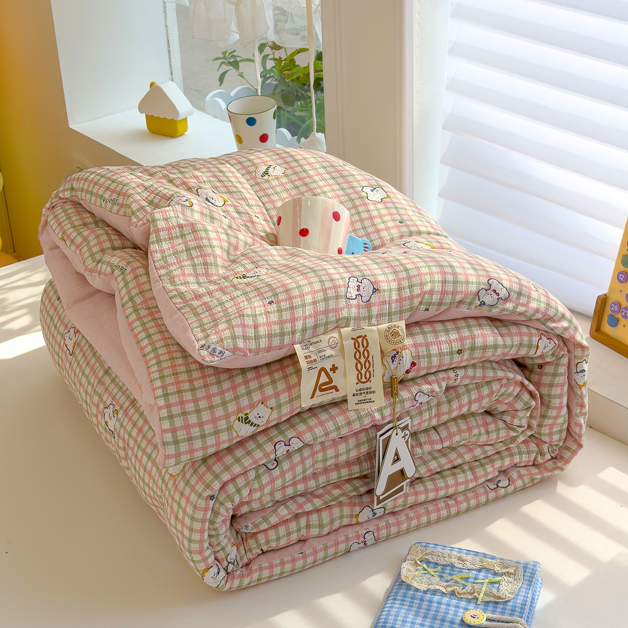 91家纺网 家纺一手货源 找家纺 （总）弗苓家纺 2025新款A类云感有氧双层纱冬被被子被芯