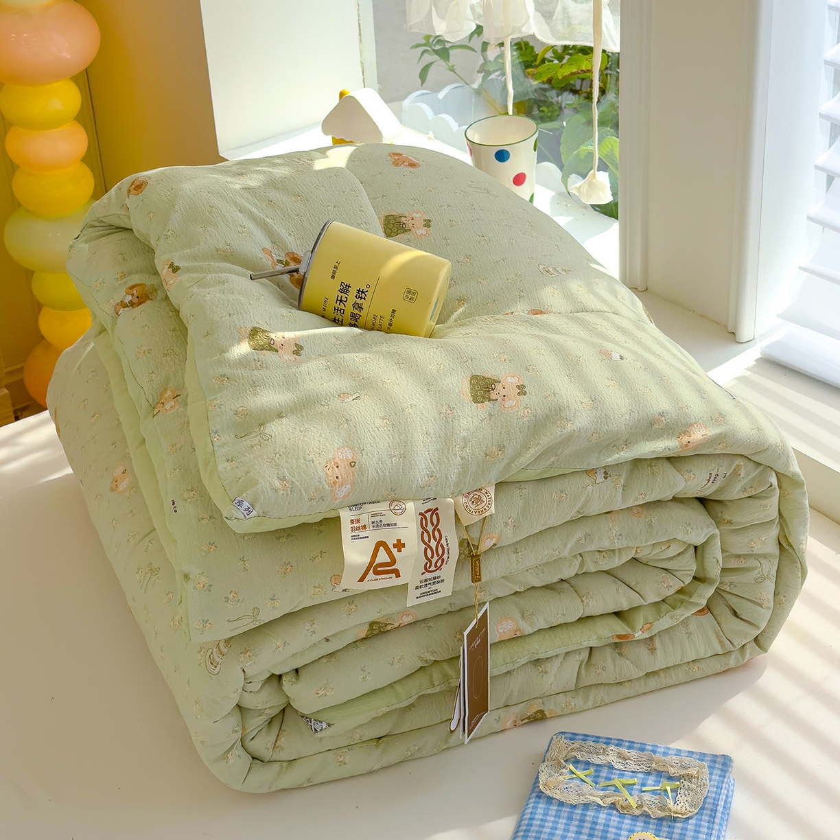 91家纺网 家纺一手货源 找家纺 （总）弗苓家纺 2025新款A类云感有氧双层纱冬被被子被芯