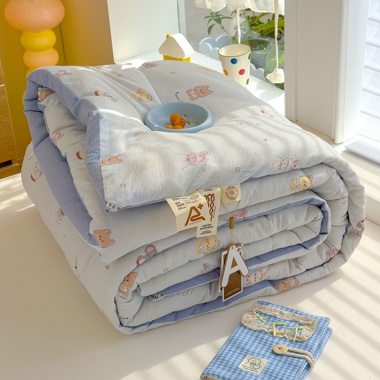 91家纺网 家纺一手货源 找家纺 （总）弗苓家纺 2025新款A类云感有氧双层纱冬被被子被芯