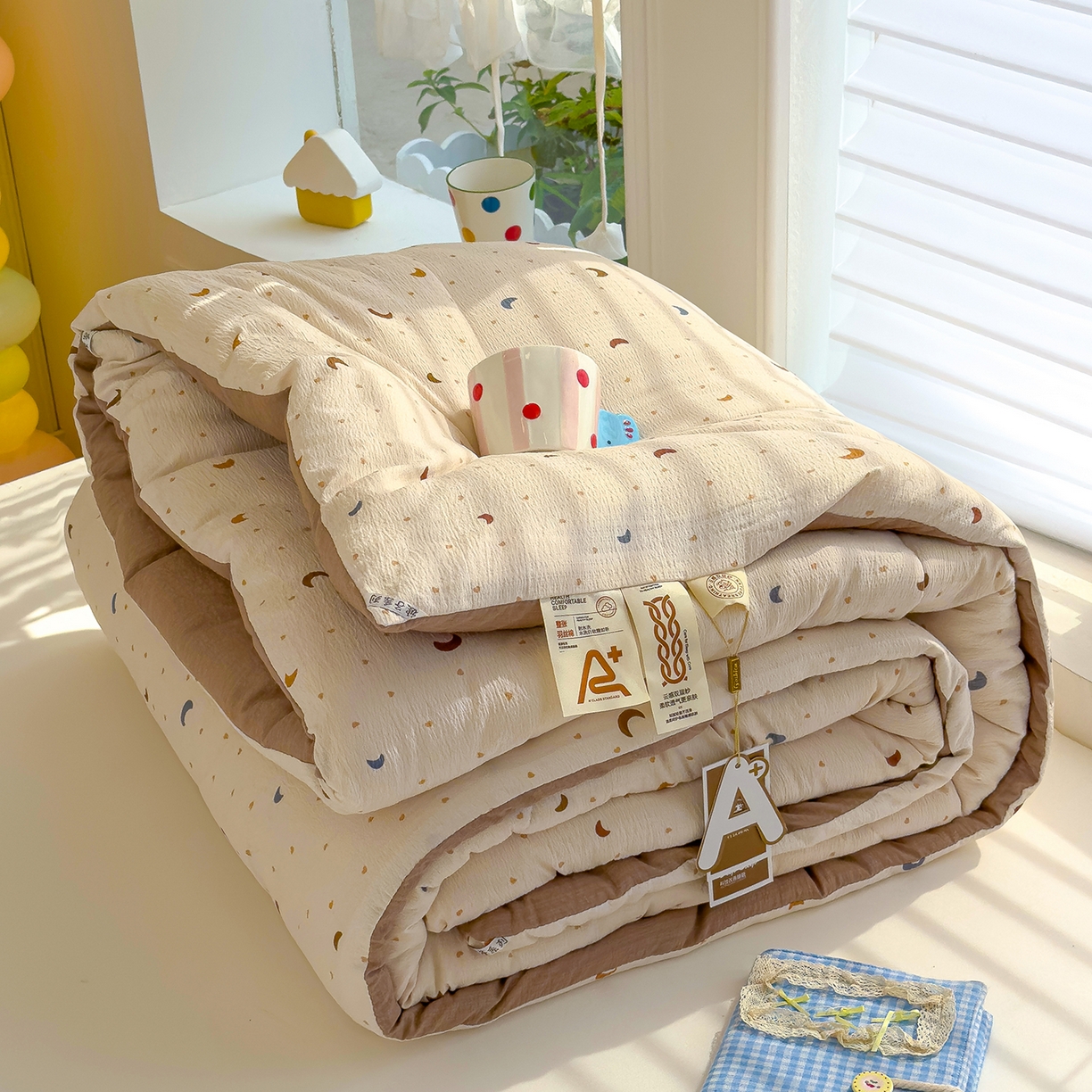 91家纺网 家纺一手货源 找家纺 （总）弗苓家纺 2025新款A类云感有氧双层纱冬被被子被芯