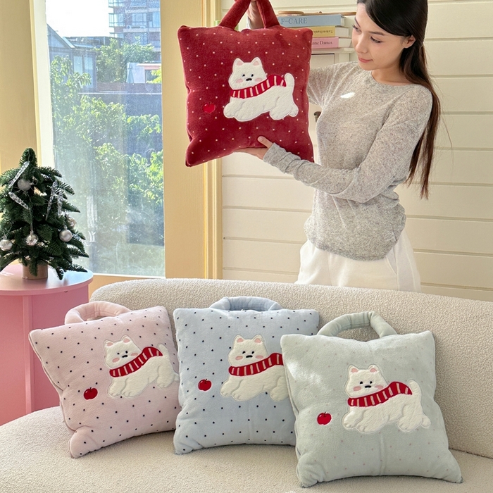 91家纺网 家纺一手货源 找家纺 （总）多米家居 2025新款抱枕被-围巾小狗系列