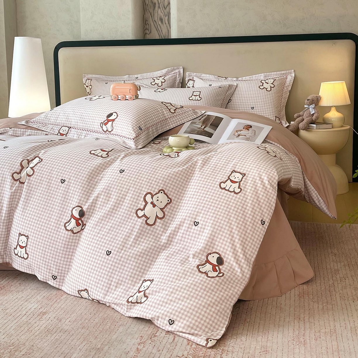 91家纺网 家纺一手货源 找家纺 宜家坊 2025新款升级疆大白全棉加厚生态磨毛四件套 萌趣