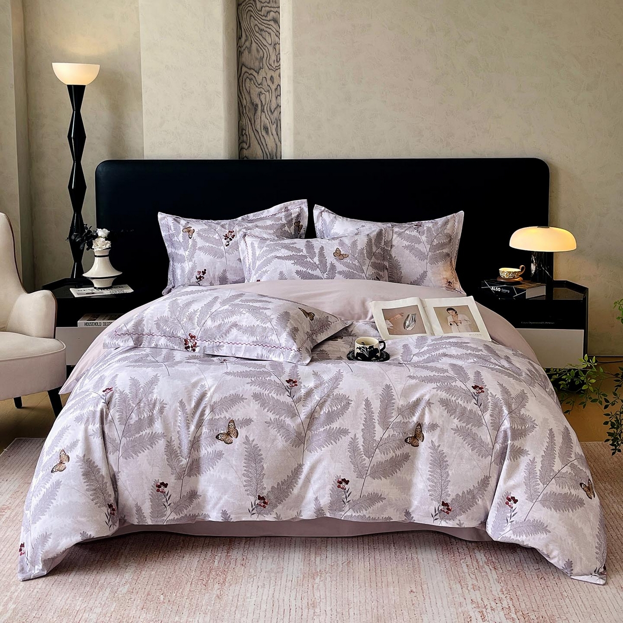 91家纺网 家纺一手货源 找家纺 宜家坊 2025新款升级疆大白全棉加厚生态磨毛四件套 梦蝶