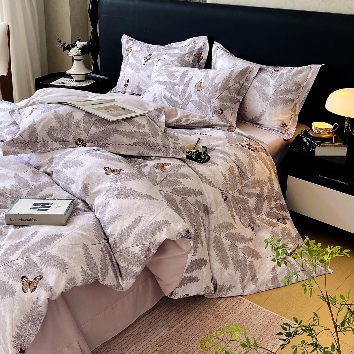 91家纺网 家纺一手货源 找家纺 宜家坊 2025新款升级疆大白全棉加厚生态磨毛四件套 梦蝶