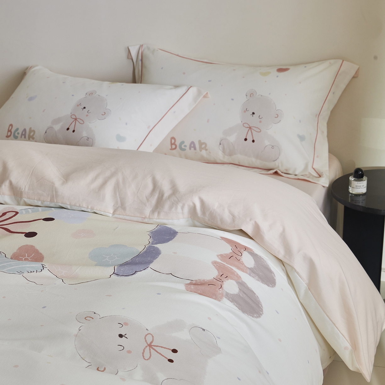 91家纺网 家纺一手货源 找家纺 XIWEN-希文家纺 2025秋冬新款全棉纯棉生态磨毛印花四件套 可爱多-米