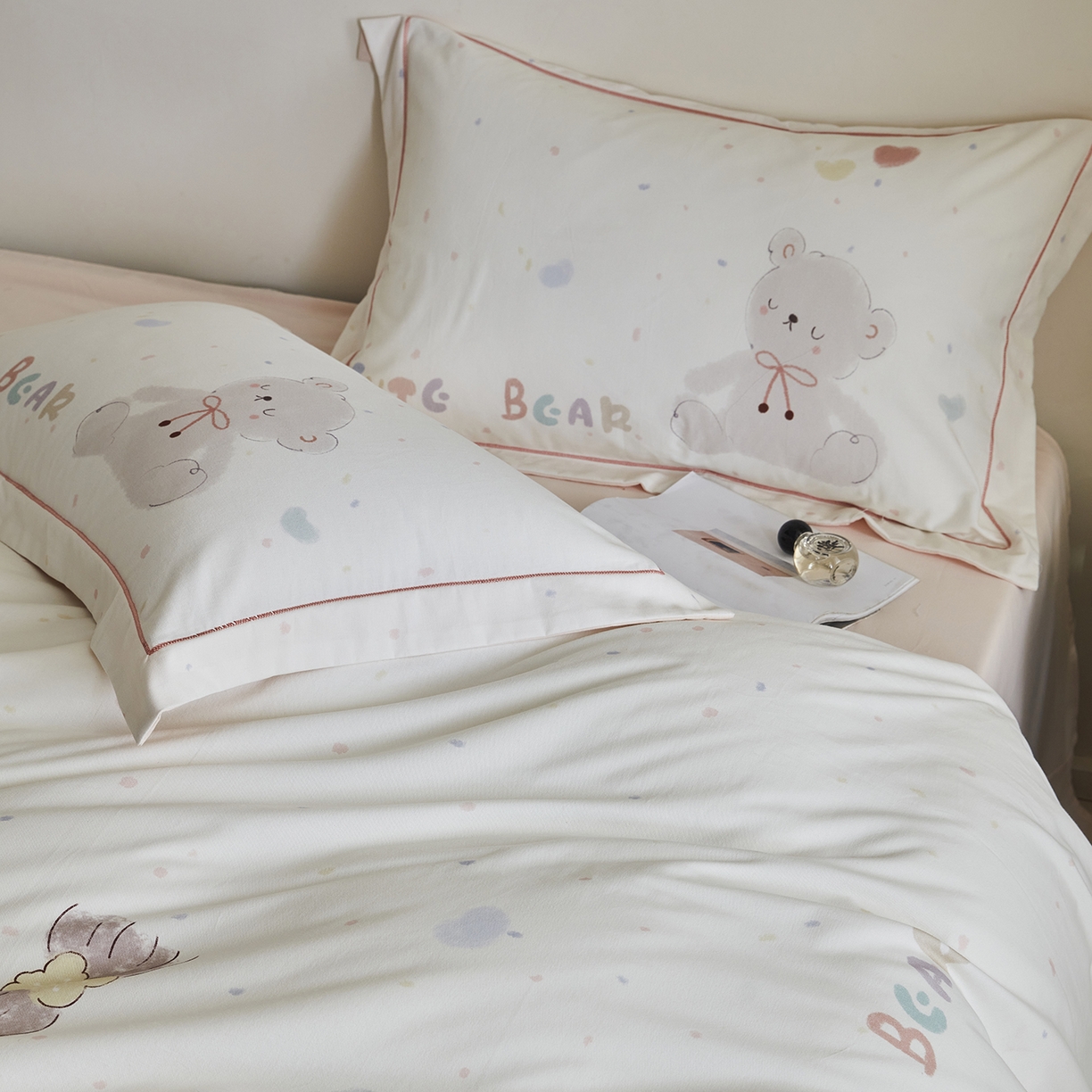 91家纺网 家纺一手货源 找家纺 XIWEN-希文家纺 2025秋冬新款全棉纯棉生态磨毛印花四件套 可爱多-米