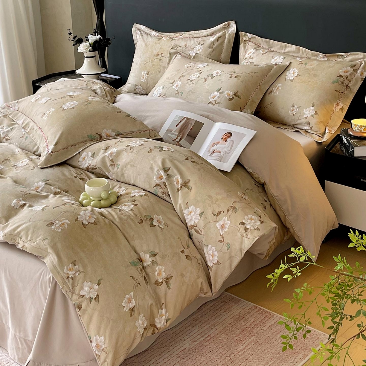 91家纺网 家纺一手货源 找家纺 宜家坊 2025新款升级疆大白全棉加厚生态磨毛四件套 柔晨