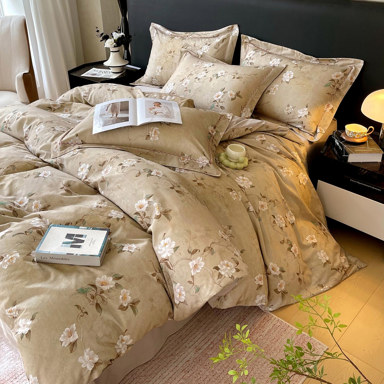 91家纺网 家纺一手货源 找家纺 宜家坊 2025新款升级疆大白全棉加厚生态磨毛四件套 柔晨