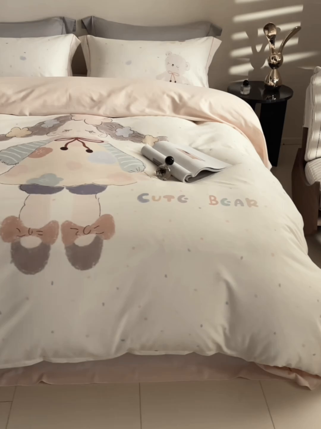 91家纺网 家纺一手货源 找家纺 XIWEN-希文家纺 2025秋冬新款全棉纯棉生态磨毛印花四件套 可爱多-米