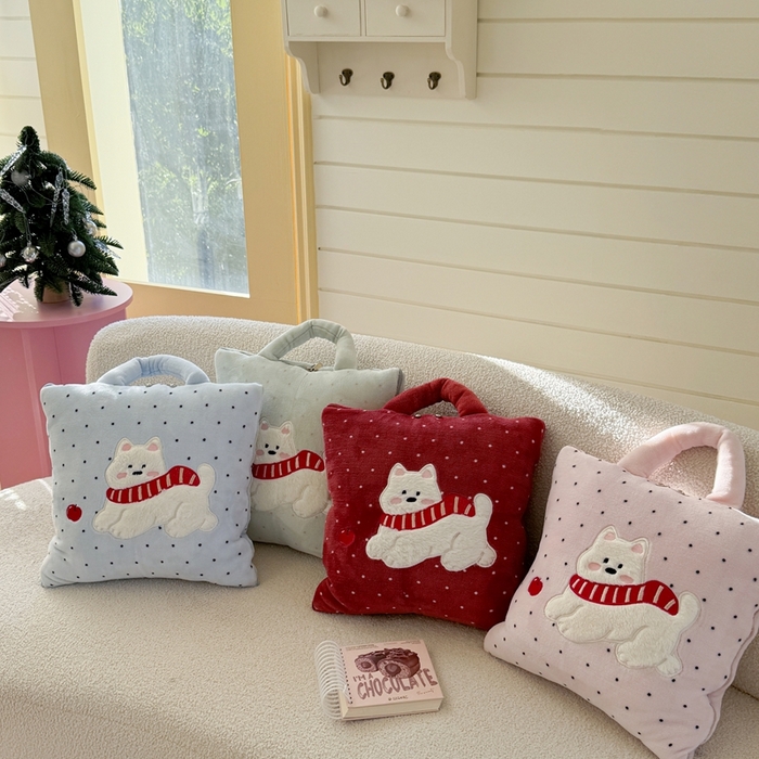 91家纺网 家纺一手货源 找家纺 多米家居 2025新款抱枕被-围巾小狗系列 组合图仅供展示不可下单