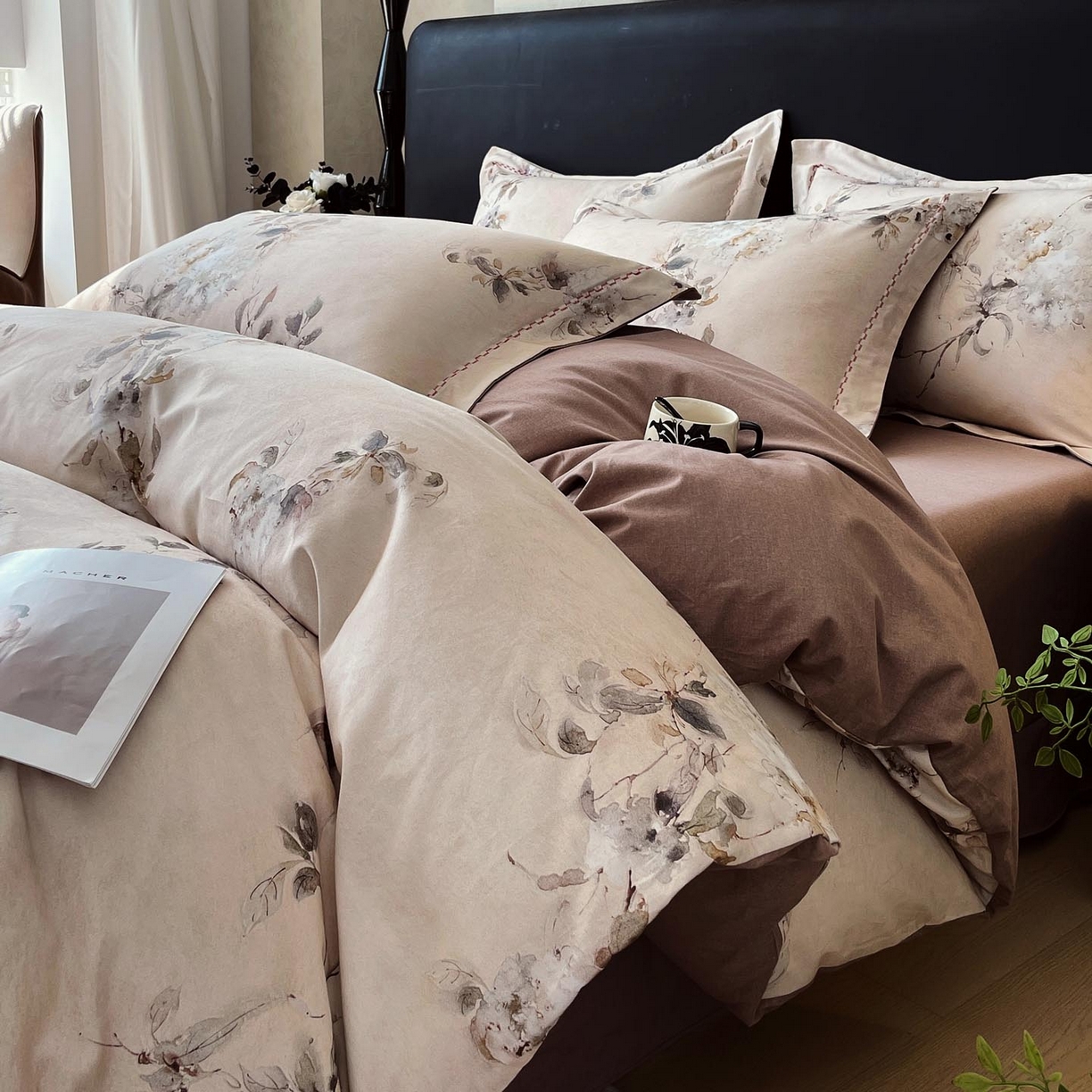 宜家坊 2025新款升级疆大白全棉加厚生态磨毛四件套 闻花语